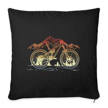 Mountain Bike Sketch Vintage - Sofa pillowcase 17,3'' x 17,3'' (45 x 45 cm) - black - Front