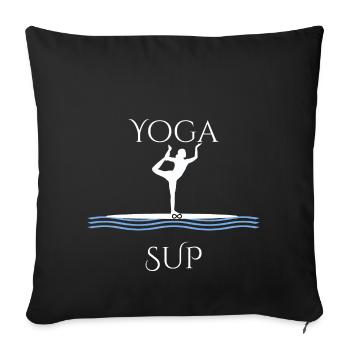 Sup yoga stand up paddle asana gift - Sofa pillowcase 17,3'' x 17,3'' (45 x 45 cm) - black - Front
