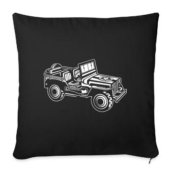 Geländewagen / Jeep SUV 01_weiß - Sofakissenbezug 45 x 45 cm - Schwarz - Vorne