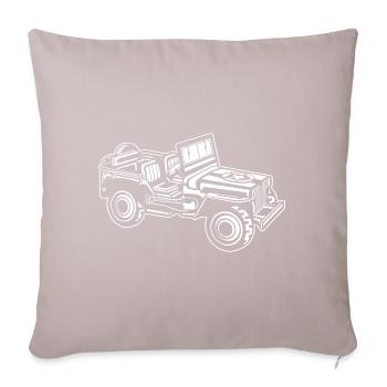 Geländewagen / Jeep SUV 01_weiß - Sofakissenbezug 45 x 45 cm - helles Taupe - Vorne