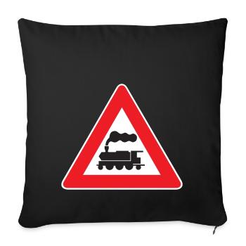 Train Attention - Sofa pillowcase 17,3'' x 17,3'' (45 x 45 cm) - black - Front