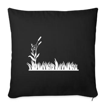 herbe - Housse de coussin décorative 45 x 45 cm - noir - Devant