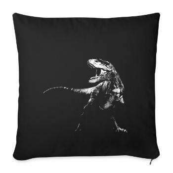 Dinosaurs - Tyrannosaurus - T-Rex - Sofa pillowcase 17,3'' x 17,3'' (45 x 45 cm) - black - Front