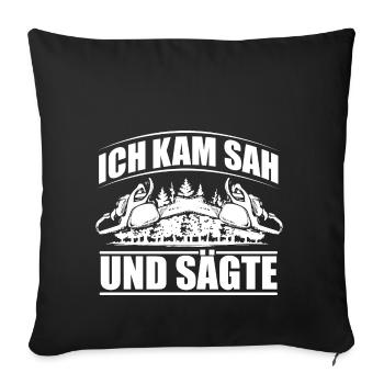 WOODEN SAW CHAINSAW GIFT FOREST FÖRSTER PROFESSION - Sofa pillowcase 17,3'' x 17,3'' (45 x 45 cm) - black - Front