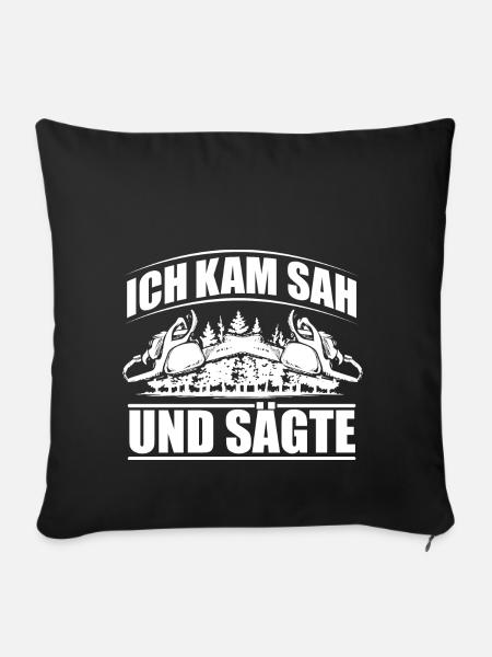 WOODEN SAW CHAINSAW GIFT FOREST FÖRSTER PROFESSION - Sofa pillowcase 17,3'' x 17,3'' (45 x 45 cm) - black