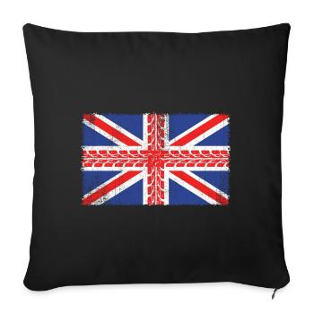 UK Flag Motorbike Gift - Sofa pillowcase 17,3'' x 17,3'' (45 x 45 cm) - black - Front