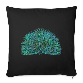 Pfau - Sofakissenbezug 45 x 45 cm - Schwarz - Vorne