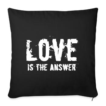 L'amour est la réponse - Housse de coussin décorative 45 x 45 cm - noir - Devant