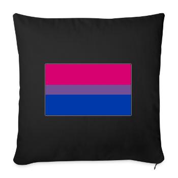 Drapeau de la fierté bisexuelle - Housse de coussin décorative 45 x 45 cm - noir - Devant