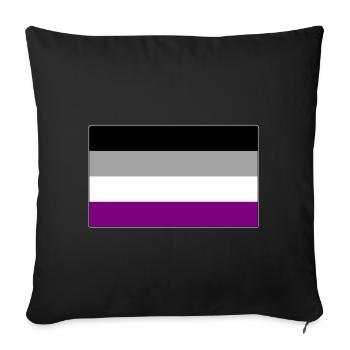 Drapeau de la fierté asexuée - Housse de coussin décorative 45 x 45 cm - noir - Devant