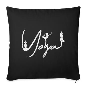Yoga Fitness Workout Women Meditation Gift - Sofa pillowcase 17,3'' x 17,3'' (45 x 45 cm) - black - Front