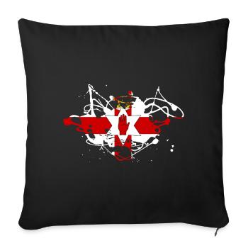 Northern Ireland - Sofa pillowcase 17,3'' x 17,3'' (45 x 45 cm) - black - Front