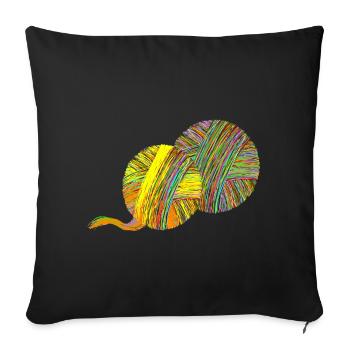 boule de fil - Housse de coussin décorative 45 x 45 cm - noir - Devant