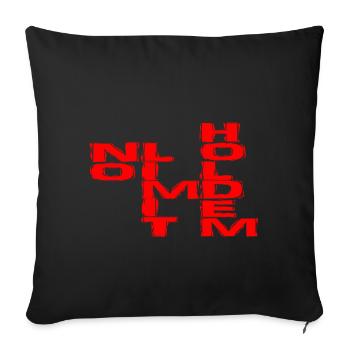 No Limit Hold'em poker red - Sofa pillowcase 17,3'' x 17,3'' (45 x 45 cm) - black - Front