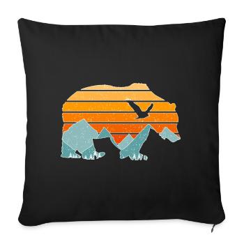 Vintage en plein air Grizzly Bear - Housse de coussin décorative 45 x 45 cm - noir - Devant