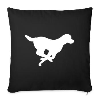 Dog running chasing turbo gift - Sofa pillowcase 17,3'' x 17,3'' (45 x 45 cm) - black - Front