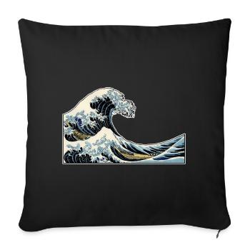 The Wave | The Wave | Katsushika Hokusai - Sofa pillowcase 17,3'' x 17,3'' (45 x 45 cm) - black - Front