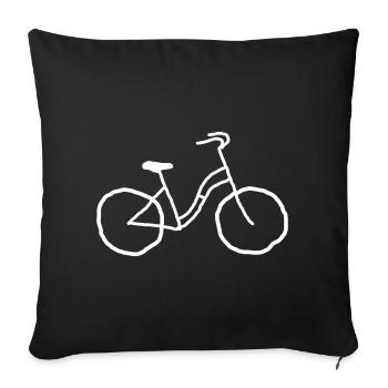 Women's bike, chiller bike - Sofa pillowcase 17,3'' x 17,3'' (45 x 45 cm) - black - Front