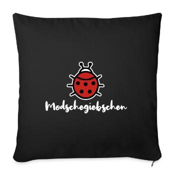 Modschegiebchen Marienkäfer Sächsisch Dialekt - Sofakissenbezug 45 x 45 cm - Schwarz - Vorne