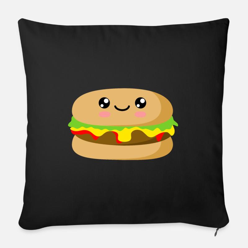 Burger - Housse de coussin décorative 45 x 45 cm - noir