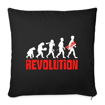 Piano Revolution Keyboard - Sofa pillowcase 17,3'' x 17,3'' (45 x 45 cm) - black - Front