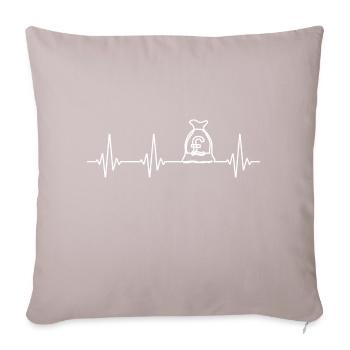 Sack of money heartbeat for capitalists - Sofa pillowcase 17,3'' x 17,3'' (45 x 45 cm) - light taupe - Front