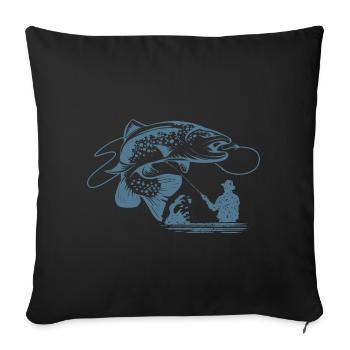 Fishing Fishing Fisherman Sport - Sofa pillowcase 17,3'' x 17,3'' (45 x 45 cm) - black - Front