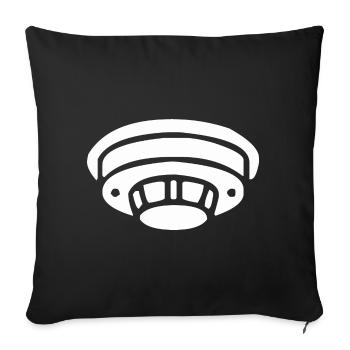 Fire detectors belong in every household - Sofa pillowcase 17,3'' x 17,3'' (45 x 45 cm) - black - Front