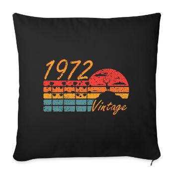 Vintage 1972 Deer Gift - Sofa pillowcase 17,3'' x 17,3'' (45 x 45 cm) - black - Front