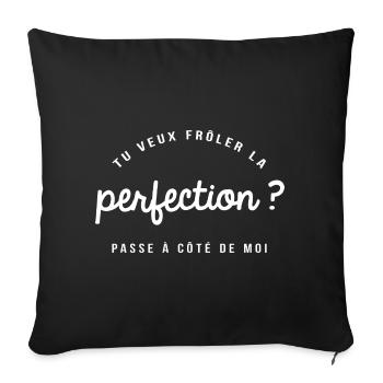 homme humour, humour, cadeau humoristique, perfect - Housse de coussin décorative 45 x 45 cm - noir - Devant
