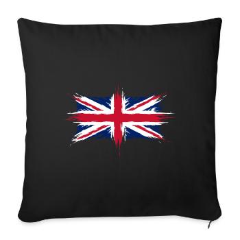 Union Jack British Flag Brush Style - Sofa pillowcase 17,3'' x 17,3'' (45 x 45 cm) - black - Front