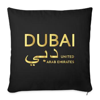 Dubai Gold T-Shirt Émirats Arabes Unis - Housse de coussin décorative 45 x 45 cm - noir - Devant