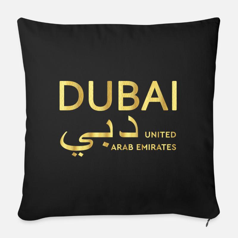 Dubai Gold T-Shirt Vereinigte Arabische Emirate - Sofakissenbezug 45 x 45 cm - Schwarz