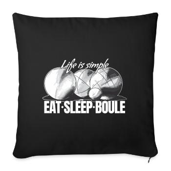 Boules de boules pour joueurs de pétanque - Housse de coussin décorative 45 x 45 cm - noir - Devant