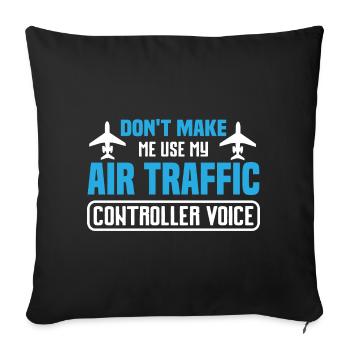 Humorous aircraft design for flight enthusiasts - Sofa pillowcase 17,3'' x 17,3'' (45 x 45 cm) - black - Front