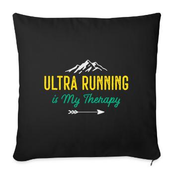 Ultra Running is My Therapy - Sofa pillowcase 17,3'' x 17,3'' (45 x 45 cm) - black - Front