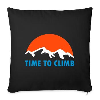 Time to climb (Berge, Sonne) - Sofakissenbezug 45 x 45 cm - Schwarz - Vorne