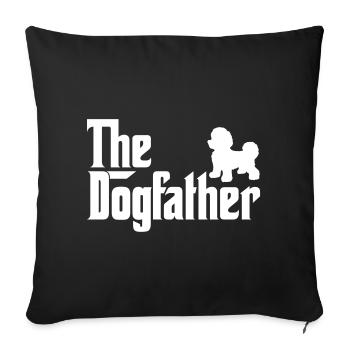 Bichon Frise Dogfather Dog Lover Godfather Style - Housse de coussin décorative 45 x 45 cm - noir - Devant