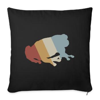 Frosch Retro Style Vintage - Sofakissenbezug 45 x 45 cm - Schwarz - Vorne
