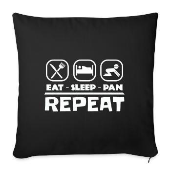 Gold panning prospecting East Sleep Pan Repeat - Sofa pillowcase 17,3'' x 17,3'' (45 x 45 cm) - black - Front