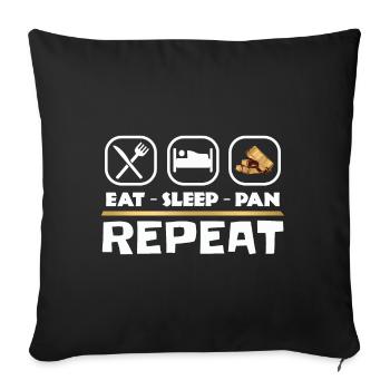 Gold panning prospecting East Sleep Pan Repeat - Sofa pillowcase 17,3'' x 17,3'' (45 x 45 cm) - black - Front