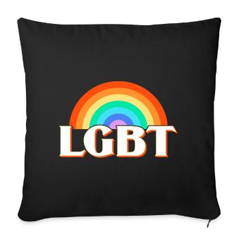 LGBT - Sofa pillowcase 17,3'' x 17,3'' (45 x 45 cm) - black - Front