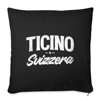 Ticino Schweiz Script Logo - Sofakissenbezug 45 x 45 cm - Schwarz - Vorne