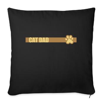 Bar Design Chat Papa - Housse de coussin décorative 45 x 45 cm - noir - Devant