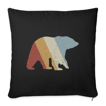 Bear Retro Style Vintage - Sofa pillowcase 17,3'' x 17,3'' (45 x 45 cm) - black - Front