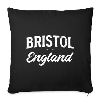Bristol England Vintage Font - Sofa pillowcase 17,3'' x 17,3'' (45 x 45 cm) - black - Front