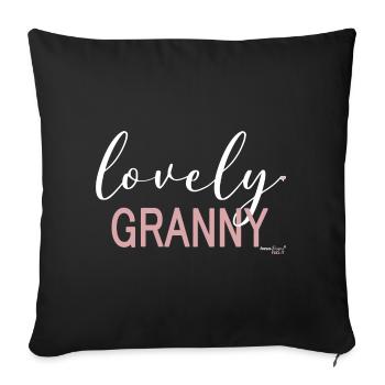 lovely GRANNY - Sofa pillowcase 17,3'' x 17,3'' (45 x 45 cm) - black - Front