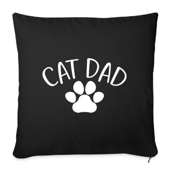 Cat Dad - Mignon Paw Cat Lover Dad Cat Owner - Housse de coussin décorative 45 x 45 cm - noir - Devant