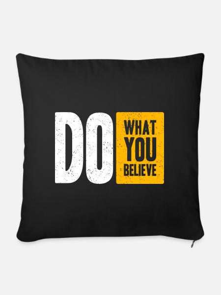 EGO Selbstbewusst T-Shirt geschenkide - Sofakissenbezug 45 x 45 cm - Schwarz