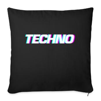Techno Festival Design - Housse de coussin décorative 45 x 45 cm - noir - Devant